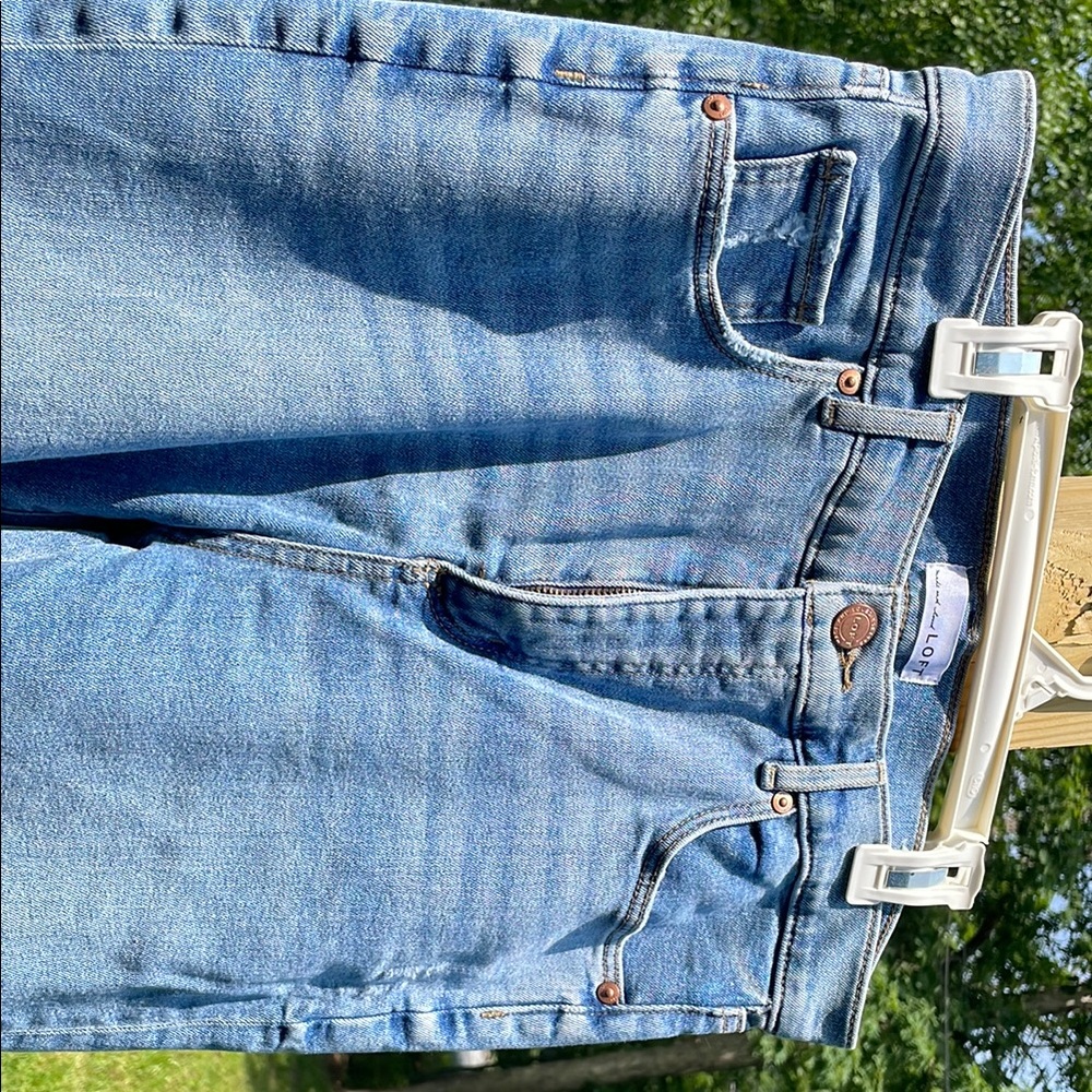 LOFT Denim Frayed Hem Jeans